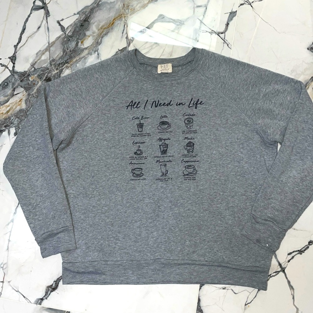 All the Coffee Lovers Gray Top